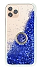 iPhone 11 Pro Max Simli Sulu Yzk Tutuculu Mavi Rubber Klf