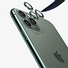 iPhone 11 Pro Metal Kenarl Cam Siyah Kamera Lensi Koruyucu - Resim 1