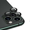 iPhone 11 Pro Metal Kenarl Cam Siyah Kamera Lensi Koruyucu