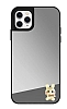 iPhone 11 Pro Papyonlu Tavan Figrl Aynal Silver Rubber Klf