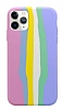 iPhone 11 Pro Rainbow Lansman Pembe Silikon Klf