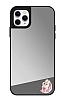 iPhone 11 Pro Sevimli Tavan Figrl Aynal Silver Rubber Klf