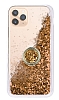 iPhone 11 Pro Simli Sulu Yzk Tutuculu Gold Rubber Klf