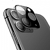 iPhone 11 Pro Siyah Metal Kamera Lensi Koruyucu - Resim: 2