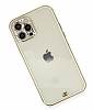 iPhone 11 Pro Tal Kamera Korumal Beyaz Silikon Klf - Resim 1