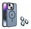 iPhone 11 Wireless arj zellikli Kamera Lens Koruyuculu Mavi Klf