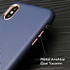 iPhone 12 / 12 Pro 6.1 in Metal Tulu Siyah Deri Klf - Resim: 3
