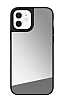 iPhone 12 Aynal Silver Silikon Kenarl Rubber Klf