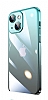 iPhone 12 Geili Kamera Korumal Siyah-Mavi Silikon Klf