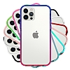 iPhone 12 Mini 5.4 in Rainbow Bumper ereve Mavi-Pembe Silikon Klf - Resim: 4