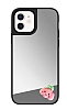 iPhone 12 Pembe Bulut Figrl Aynal Silver Rubber Klf