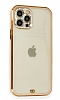 iPhone 12 Pro Max 6.7 in Tal Kamera Korumal Pembe Silikon Klf - Resim: 1
