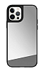 iPhone 12 Pro Aynal Silver Silikon Kenarl Rubber Klf