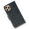 iPhone 12 Pro Czdanl Kapakl Lacivert Deri Klf - Resim: 2