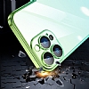 iPhone 12 Pro Geili Kamera Korumal Yeil-Pembe Silikon Klf - Resim: 4