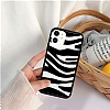 iPhone 12 Mini 5.4 in Zebra Desenli Siyah Kenarl Silikon Klf - Resim: 2