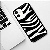 iPhone 12 Mini 5.4 in Zebra Desenli Siyah Kenarl Silikon Klf - Resim: 1