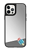 iPhone 12 Pro Max Dondurma Figrl Aynal Silver Rubber Klf