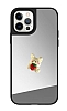 iPhone 12 Pro Tavan Figrl Aynal Silver Rubber Klf