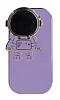 iPhone 13 Astronot Kamera Korumal Standl Mor Silikon Klf