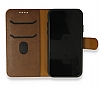 iPhone 13 Mini Czdanl Kapakl Kahverengi Deri Klf - Resim 2