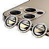iPhone 13 Pro Crystal Taşlı Gold Kamera Lensi Koruyucu