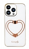 iPhone 13 Pro Max Kalpli Tutuculu Beyaz Silikon Klf