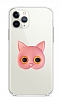 iPhone 13 Pro Max Kedi Figrl Telefon Tutuculu Ak Pembe Silikon Klf