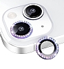 iPhone 14 Plus Crystal Mor Taşlı Kamera Lensi Koruyucu