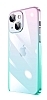 iPhone 14 Plus Geili Kamera Korumal Mavi-Pembe Silikon Klf