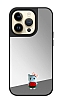 iPhone 14 Pro Kedi Figrl Aynal Silver Rubber Klf
