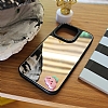 iPhone 14 Pro Pembe Bulut Figrl Aynal Silver Rubber Klf - Resim 4