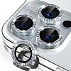 iPhone 15 Pro Max Silver Crystal Taşlı Kamera Lensi Koruyucu