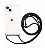iPhone 15 Siyah Askl effaf Silikon Klf