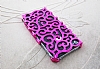 iPhone 4 / 4S Floral Pembe Rubber Klf - Resim 2