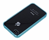 iPhone 4 / 4S Silikon Kenarl Ultra nce Kristal Ak Mavi Klf - Resim: 3