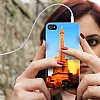 iPhone 4 / iPhone 4S Eiffel Kulesi Sert Parlak Rubber Klf - Resim 1