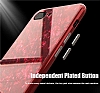 iPhone 6 / 6S 360 Derece Koruma Desenli Manyetik Cam Siyah Klf - Resim: 4