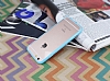 iPhone 6 / 6S Mavi Silikon Kenarl effaf Rubber Klf - Resim 2