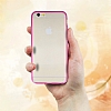 iPhone 6 / 6S Pembe Silikon Kenarl effaf Rubber Klf - Resim 1