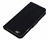 iPhone 6 / 6S Standl Czdanl Siyah Deri Klf - Resim 2