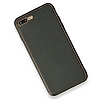 iPhone 7 Plus / 8 Plus Silikon Kenarl Siyah Deri Klf - Resim: 1