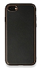 iPhone 7 / 8 Silikon Kenarl Siyah Deri Klf