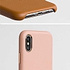 iPhone SE 2020 Metal Tulu Pembe Deri Klf - Resim 4