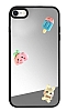 iPhone SE 2022 Renkli Figrl Aynal Silver Rubber Klf