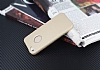 iPhone SE / 5 / 5S Metal Kenarl Gold Deri Rubber Klf - Resim: 2