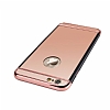 iPhone SE / 5 / 5S Siyah Kenarl Aynal Rose Gold Rubber Klf - Resim 3