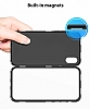 iPhone X / XS 360 Derece Koruma Manyetik Cam Siyah Klf - Resim 5