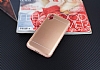 iPhone X / XS Silikon Kenarl Metal Rose Gold Klf - Resim 2