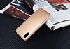 iPhone X / XS Silikon Kenarl Metal Rose Gold Klf - Resim: 1